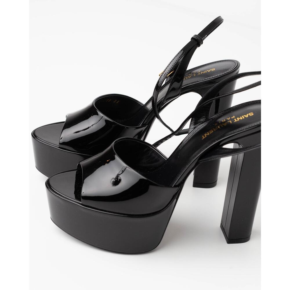 Saint Laurent Jodie patent-leather platform sandals in Black Size 39 - Picture 8 of 9